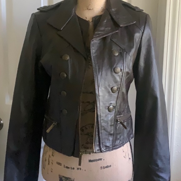 Victoria’s Secret MODA International | Genuine Leather Brown Jacket | Small - Picture 2 of 15